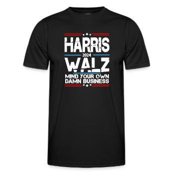 Tim Walz, vice-président Kamala Harris 2024 - T-shirt sport Homme - noir - Devant - AI Model Male 178 dark (178cm)