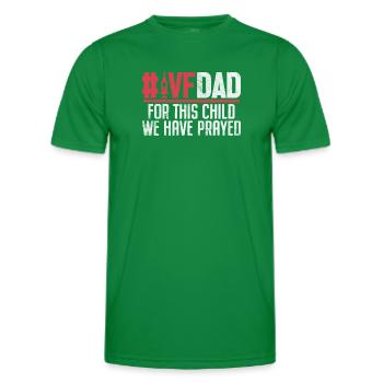 For This Child We Have Prayed Funny IVF Dad - Men's Functional T-Shirt - kelly green - Front - AI Model Male 178 dark (178cm)