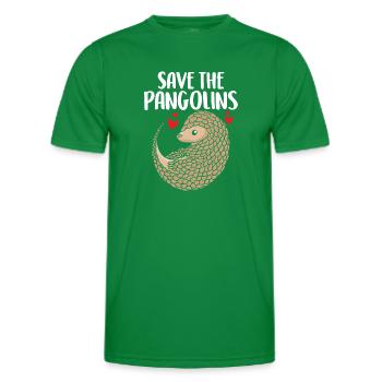 Rette die Schuppentiere Ameisenbär Lustig Gefährdet - Männer Funktions-T-Shirt - Kelly Green - Vorne - AI Model Male 178 dark (178cm)