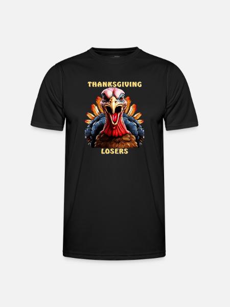 TURKEY THANKSGIVING LOSERS - Men's Functional T-Shirt - black