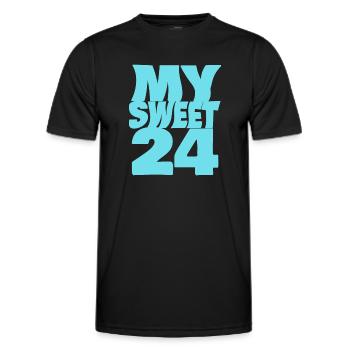 Sweet 24 - Männer Funktions-T-Shirt - Schwarz - Vorne - AI Model Male 178 dark (178cm)