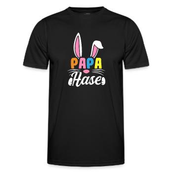 Papa Rabbit - Men's Functional T-Shirt - black - Front - AI Model Male 178 dark (178cm)