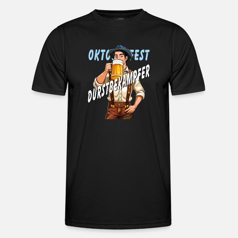 MANN Bier DURSTBEKÄMPFER - Männer Funktions-T-Shirt - Schwarz