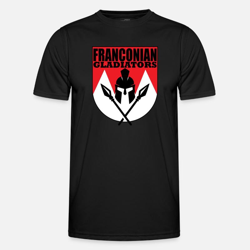 Frankonian Gladiators - Männer Funktions-T-Shirt - Schwarz