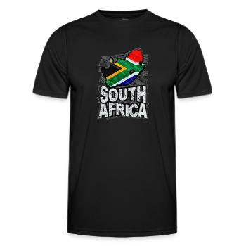 South Africa - Men's Functional T-Shirt - black - Front - AI Model Male 178 dark (178cm)