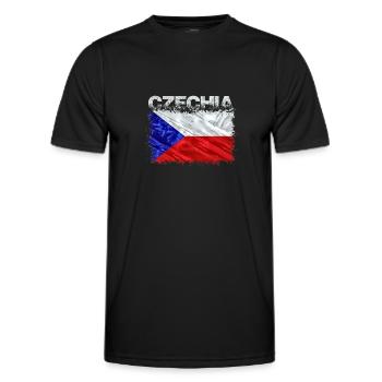 Tchéquie - T-shirt sport Homme - noir - Devant - AI Model Male 178 dark (178cm)