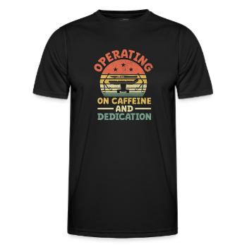 Operating On Caffeine And Dedication Surgeon Coffe - Men's Functional T-Shirt - black - Front - AI Model Male 178 dark (178cm)