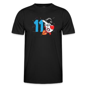 11th Birthday Boys Astronaut Birthday - Men's Functional T-Shirt - black - Front - AI Model Male 178 dark (178cm)
