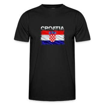Kroatien - Männer Funktions-T-Shirt - Schwarz - Vorne - AI Model Male 178 dark (178cm)