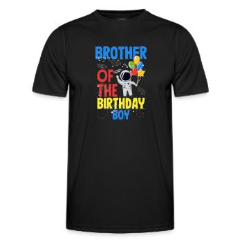 Kindergeburtstag Astronaut Familienmitglieder - Männer Funktions-T-Shirt - Schwarz - Vorne - AI Model Male 178 dark (178cm)