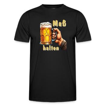 BIERKRUG Maß halten - Männer Funktions-T-Shirt - Schwarz - Vorne - AI Model Male 178 dark (178cm)