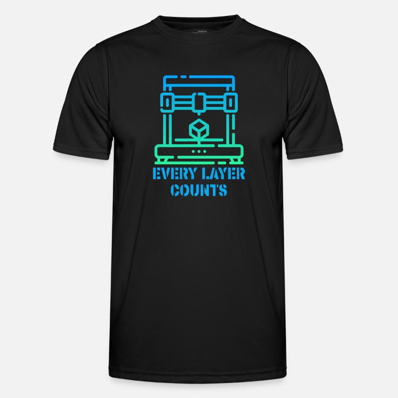 Every Layer Counts 3d Printer - Men's Functional T-Shirt - black