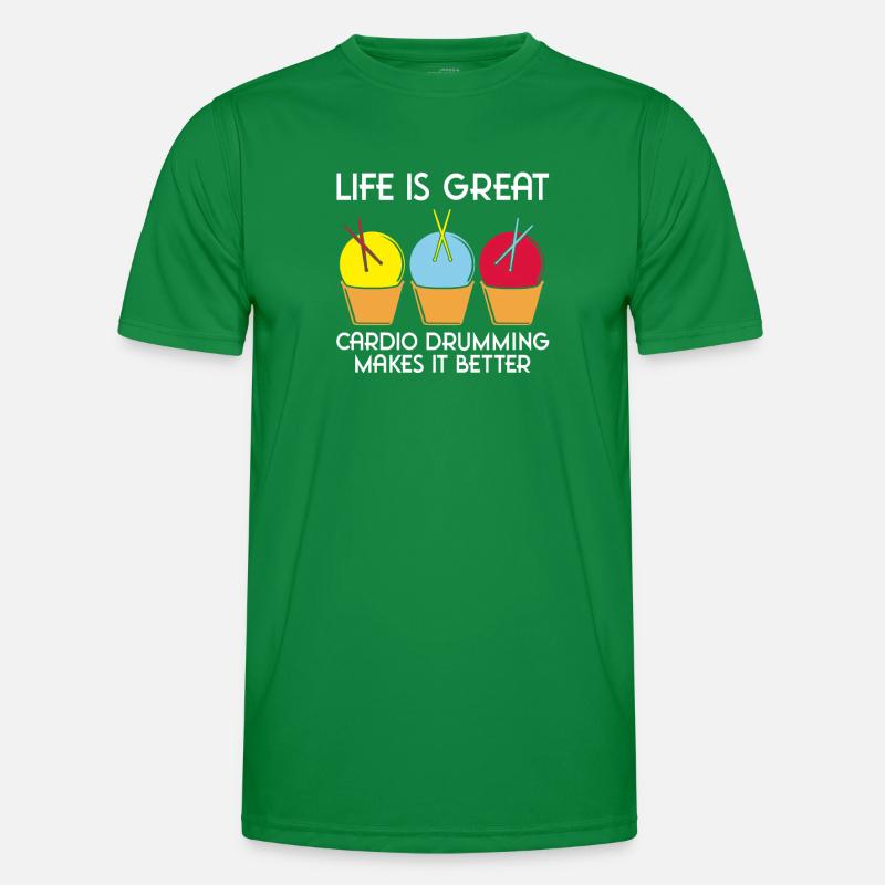 Life Is Great Cardio Drumming Makes It Better Männer Funktions-T-Shirt