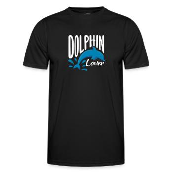 Dolphin Lover Jumping Water - Men's Functional T-Shirt - black - Front - AI Model Male 178 dark (178cm)