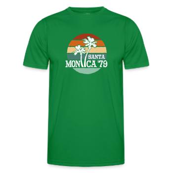 Santa Monica '79 Sonnenuntergang Palmen Vintage - Männer Funktions-T-Shirt - Kelly Green - Vorne - AI Model Male 178 dark (178cm)