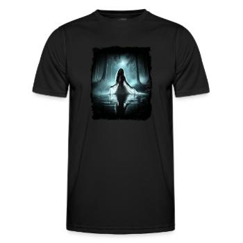 Undine - a beautiful demon comes out of the water - Men's Functional T-Shirt - black - Front - AI Model Male 178 dark (178cm)