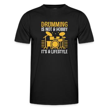 Drumming Is Not A Hobby It's A Lifestyle Drum Drum - Men's Functional T-Shirt - black - Front - AI Model Male 178 dark (178cm)