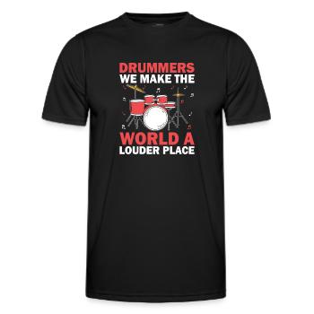 Trommler Wir machen die Welt zu einem lauteren Ort Schlagzeuger - Männer Funktions-T-Shirt - Schwarz - Vorne - AI Model Male 178 dark (178cm)