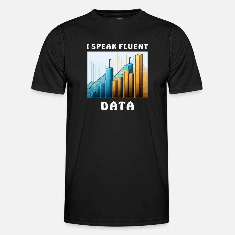I SPEAK FLUENT DATA - Männer Funktions-T-Shirt - Schwarz