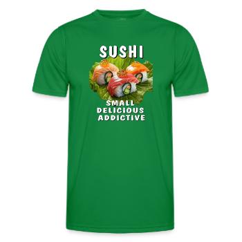 SUSHI SMALL DELICIOUS ADDICTIVE - Männer Funktions-T-Shirt - Kelly Green - Vorne - AI Model Male 178 dark (178cm)