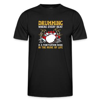 Drumming Where Every Beat Is A Punctuation Mark In - Men's Functional T-Shirt - black - Front - AI Model Male 178 dark (178cm)