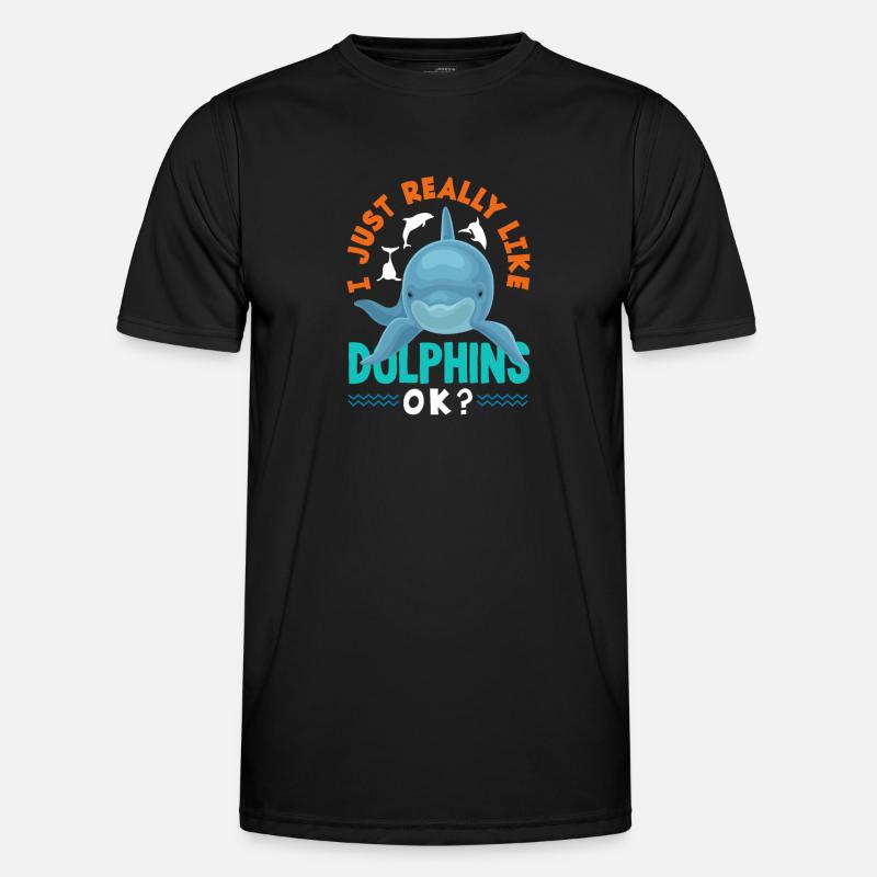 I just like dolphins, ok? - Men's Functional T-Shirt - black