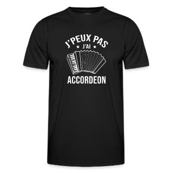 Je Peux Pas J Ai Accordéon - T-shirt sport Homme - noir - Devant - AI Model Male 178 dark (178cm)
