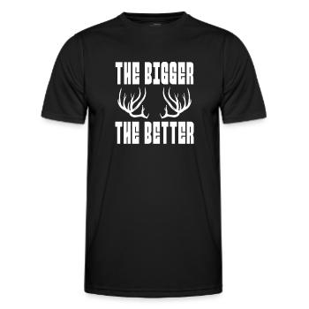 The Bigger The Better Deer Elk Antler Shed Hunting - Men's Functional T-Shirt - black - Front - AI Model Male 178 dark (178cm)