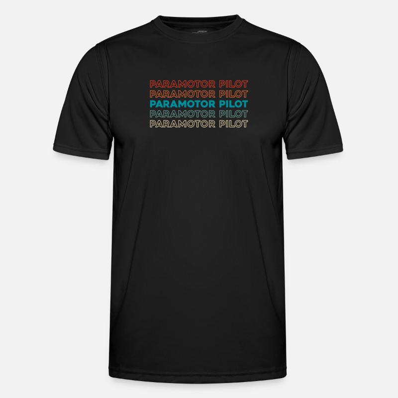 Paramotor paragliding - Men's Functional T-Shirt - black