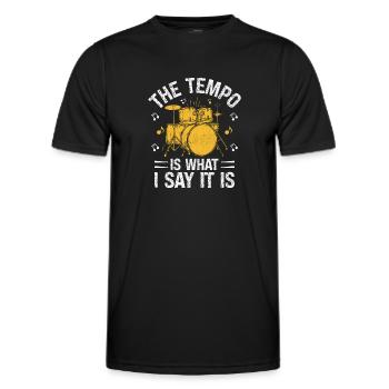 Le tempo est ce que je dis, c’est tambour - T-shirt sport Homme - noir - Devant - AI Model Male 178 dark (178cm)