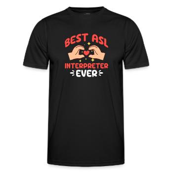 Best ASL Interpreter Ever American Sign Language - Männer Funktions-T-Shirt - Schwarz - Vorne - AI Model Male 178 dark (178cm)