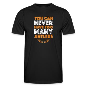 You Can Never Have Too Many Antlers Shed Hunter - Men's Functional T-Shirt - black - Front - AI Model Male 178 dark (178cm)