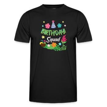Escouade d’anniversaire Hawaiian Luau Party Fun Design - T-shirt sport Homme - noir - Devant - AI Model Male 178 dark (178cm)