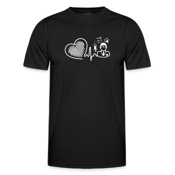 Dentist Dentist Heartbeat - Men's Functional T-Shirt - black - Front - AI Model Male 178 dark (178cm)