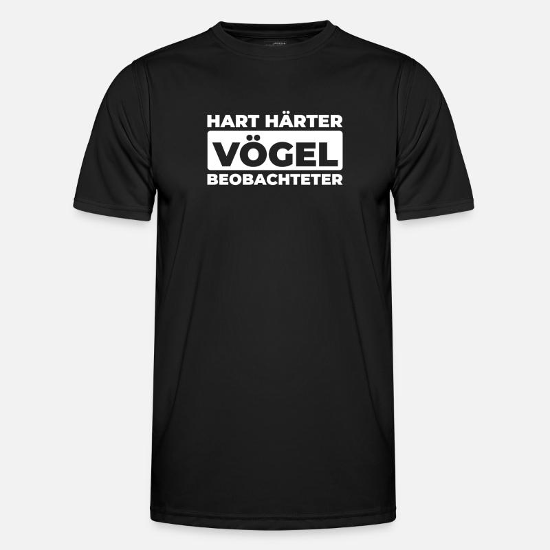 Vogelbeobachter - Männer Funktions-T-Shirt - Schwarz