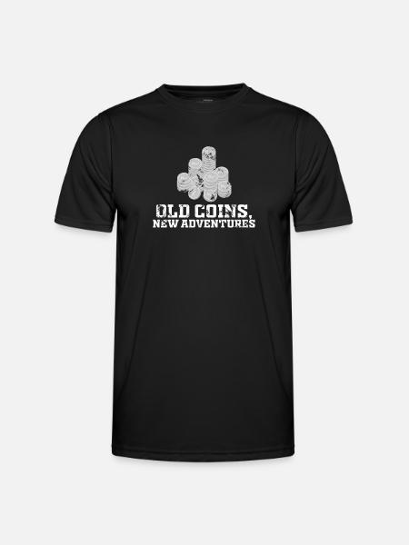 Old Coins New Adventures Numismatics - Men's Functional T-Shirt - black