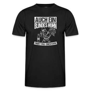 Grain Alcohol Chicken Party Dancing Grain Alcohol Drink - Men's Functional T-Shirt - black - Front - AI Model Male 178 dark (178cm)