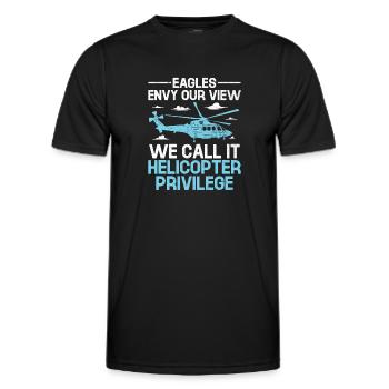 Eagles Envy Our View We Call It Helicopter Privile - Men's Functional T-Shirt - black - Front - AI Model Male 178 dark (178cm)