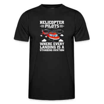 Hubschrauberpiloten, bei denen jede Landung ein Stellvertreter ist - Männer Funktions-T-Shirt - Schwarz - Vorne - AI Model Male 178 dark (178cm)