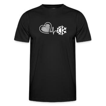 HVAC technician HVAC technician Heartbeat - Men's Functional T-Shirt - black - Front - AI Model Male 178 dark (178cm)