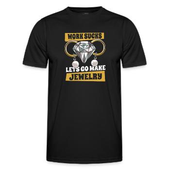 Fabrication de bijoux - T-shirt sport Homme - noir - Devant - AI Model Male 178 dark (178cm)