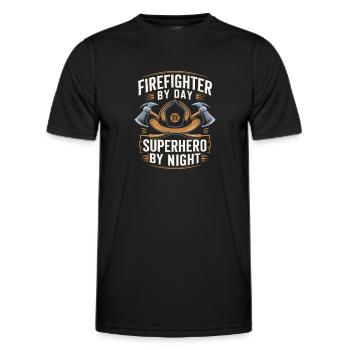 Feuerwehrmann - Männer Funktions-T-Shirt - Schwarz - Vorne - AI Model Male 178 dark (178cm)