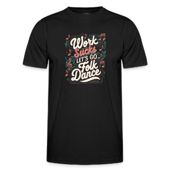 Folk dance - Men's Functional T-Shirt - black - Front - AI Model Male 178 dark (178cm)