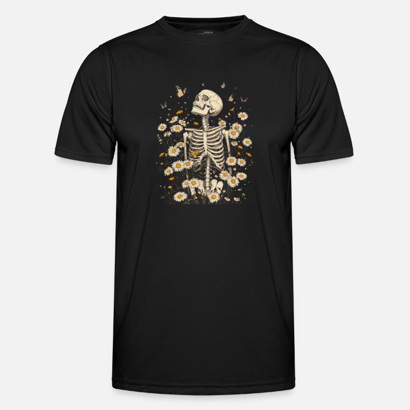 Skeleton Flowers - Men's Functional T-Shirt - black
