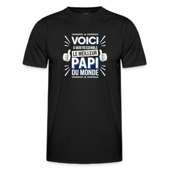Here is the best grandpa in the world gift - Men's Functional T-Shirt - black - Front - AI Model Male 178 dark (178cm)
