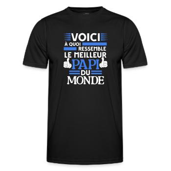 So sieht der beste Opa der Welt aus - Männer Funktions-T-Shirt - Schwarz - Vorne - AI Model Male 178 dark (178cm)