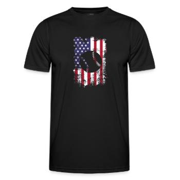 Baseball Sport Baseballspieler Pitcher Catcher USA - Männer Funktions-T-Shirt - Schwarz - Vorne - AI Model Male 178 dark (178cm)