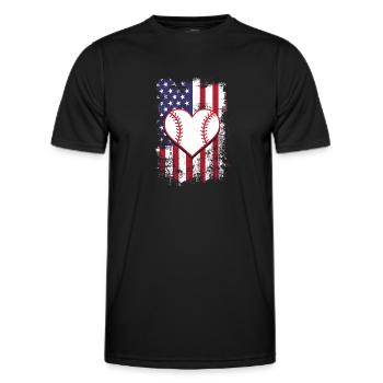 Baseball Sport Baseballspieler Pitcher Catcher USA - Männer Funktions-T-Shirt - Schwarz - Vorne - AI Model Male 178 dark (178cm)