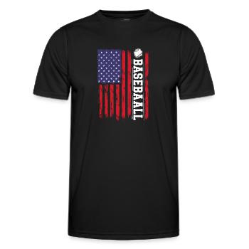 Baseball Sport Baseballspieler Pitcher Catcher USA - Männer Funktions-T-Shirt - Schwarz - Vorne - AI Model Male 178 dark (178cm)