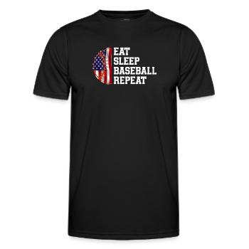 Baseball Sport Baseballspieler Pitcher Catcher USA - Männer Funktions-T-Shirt - Schwarz - Vorne - AI Model Male 178 dark (178cm)